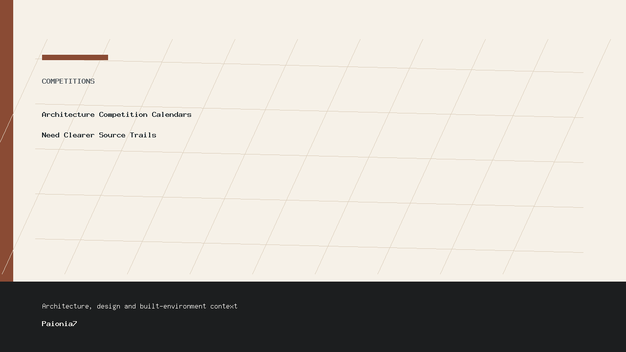 Architecture Competition Calendars Need Clearer Source Trails