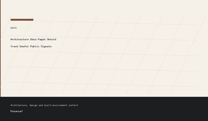 Architecture Data Pages Should Track Useful Public Signals