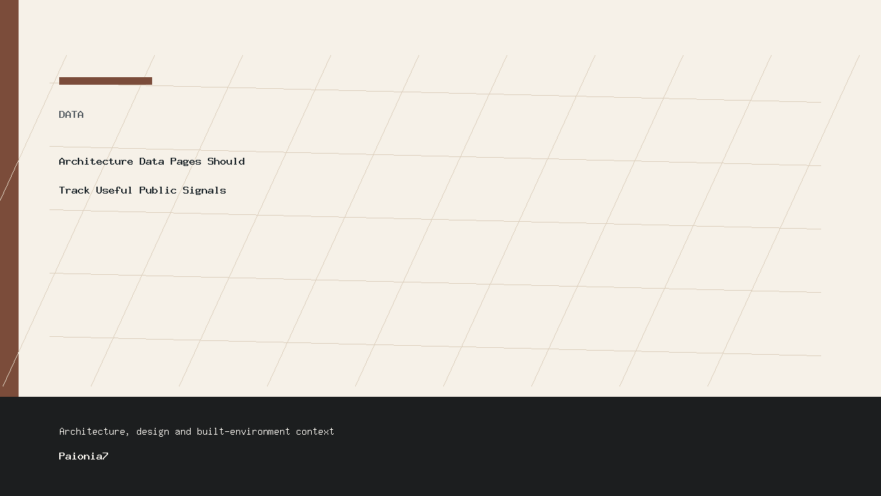 Architecture Data Pages Should Track Useful Public Signals