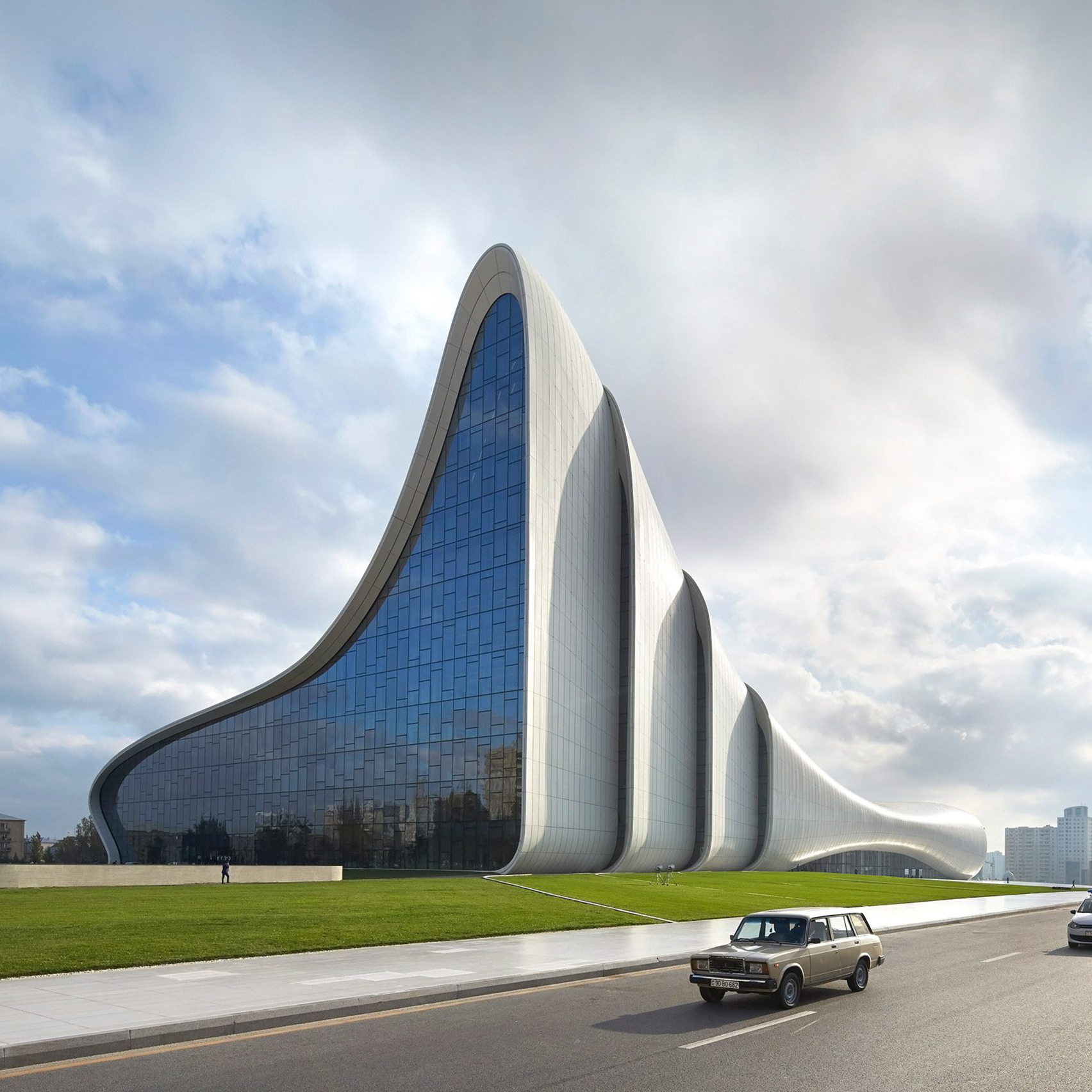 Abstract parametric architectural facade demonstrating complex geometry
