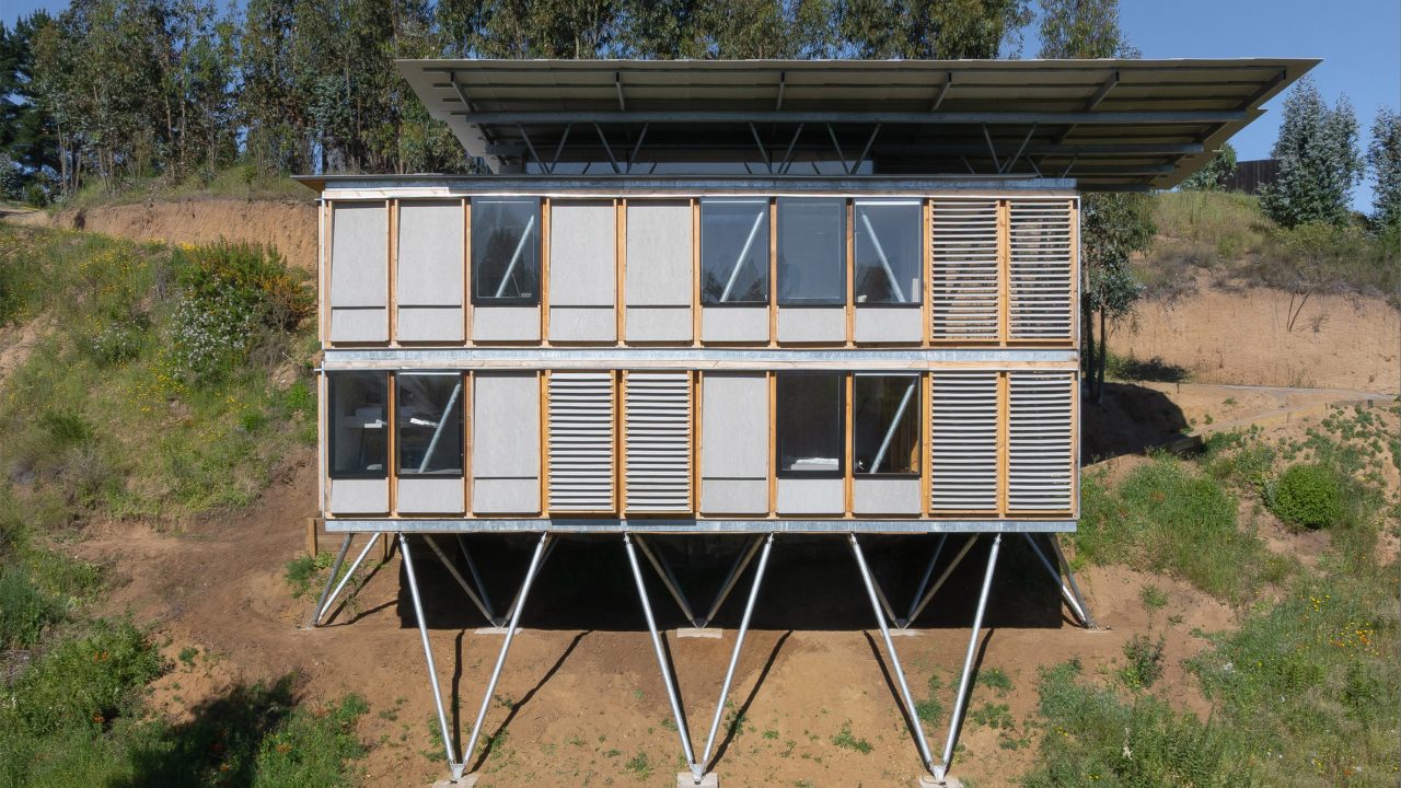Chilean Modular Housing Prototype Addresses Challenging Sites with Stilt Foundation