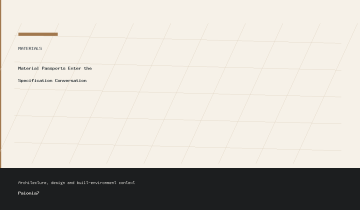 Material Passports Enter the Specification Conversation