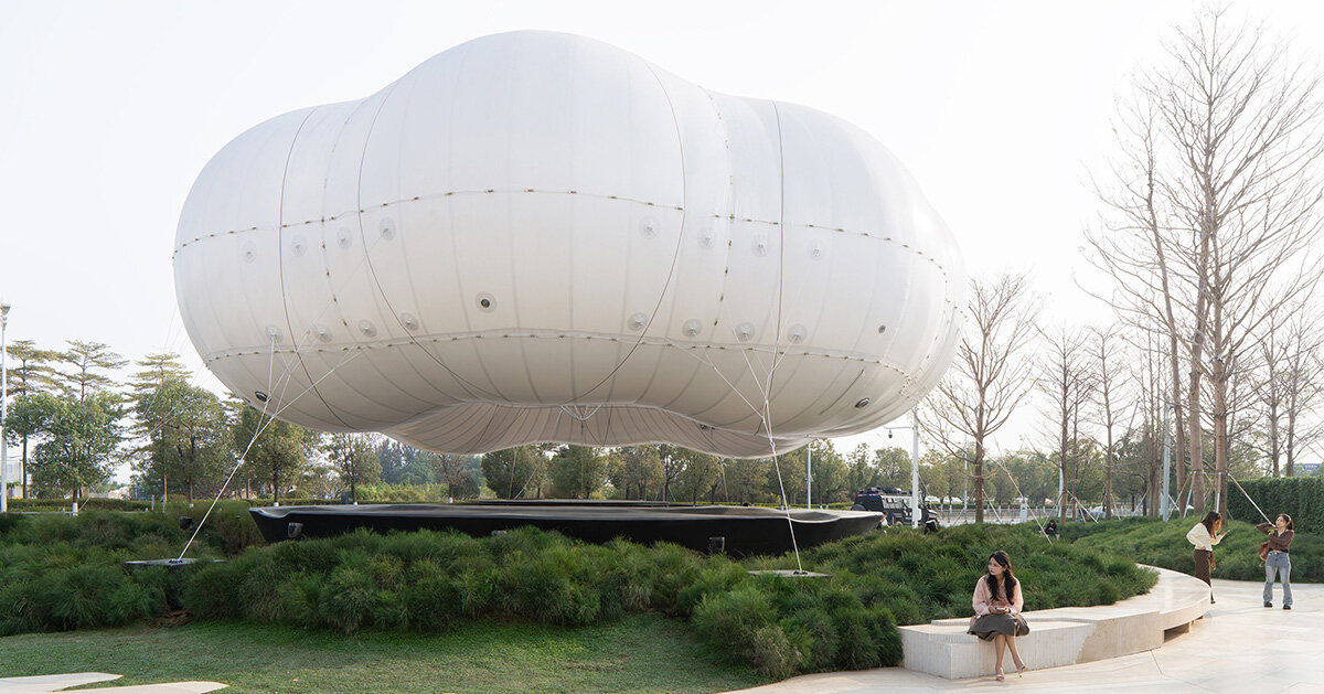 PILLS unveils ethereal cloud-like installation above Dongguan’s MIXC VILLAGE
