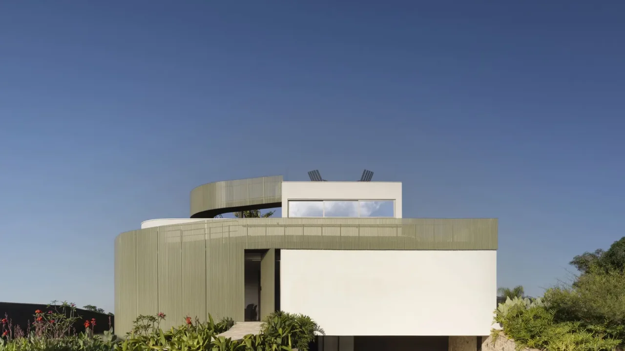 Accessible Circular Residence Features Spiral Ramp System