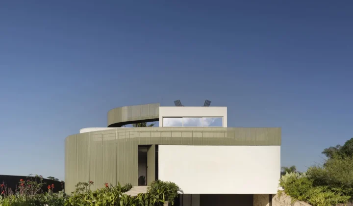 Accessible Circular Residence Features Spiral Ramp System