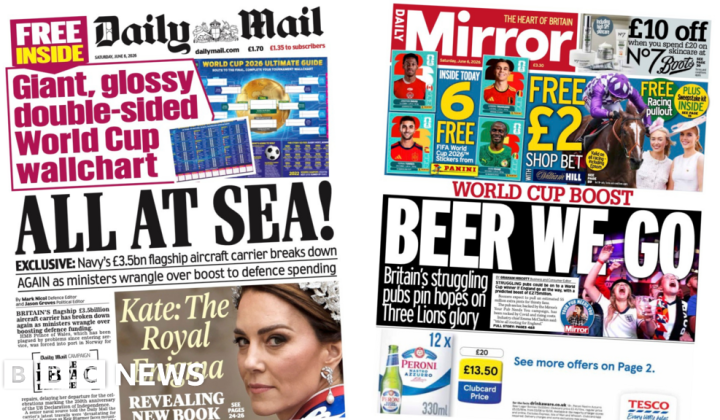 Aircraft Carrier Woes and Sporting Headlines Dominate UK Papers