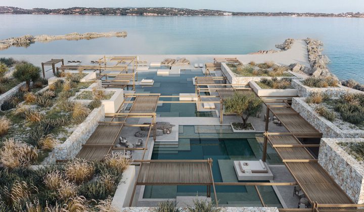 Resort Beach Club in Peloponnese Blends Stone, Timber, and Waterfront Character