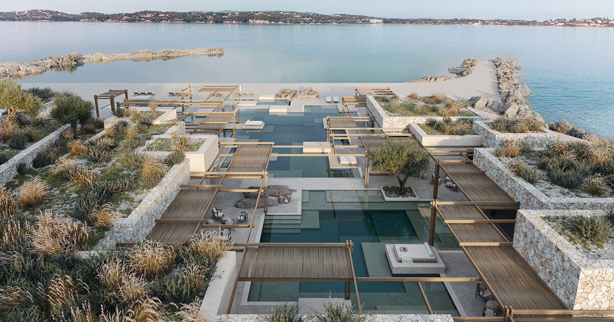 Resort Beach Club in Peloponnese Blends Stone, Timber, and Waterfront Character