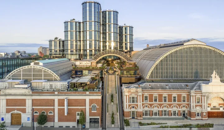Olympia Transformation Begins with New Public Canopy in West London
