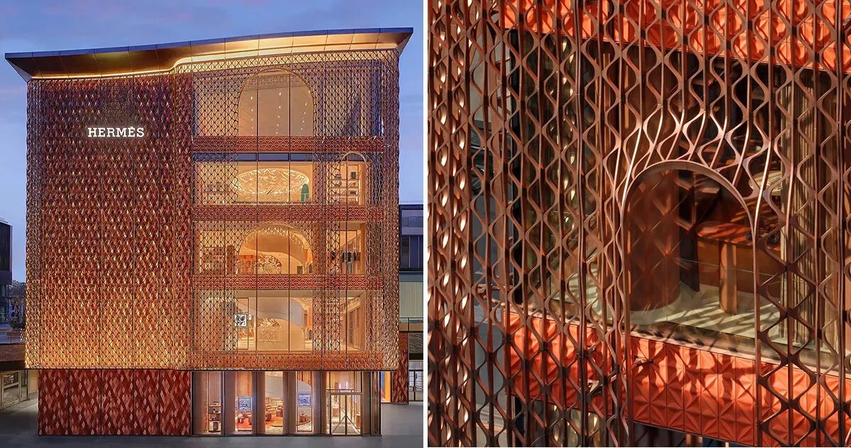 Hermès Beijing Flagship Unveiled with Parametric Ceramic Veil by Mamou-Mani