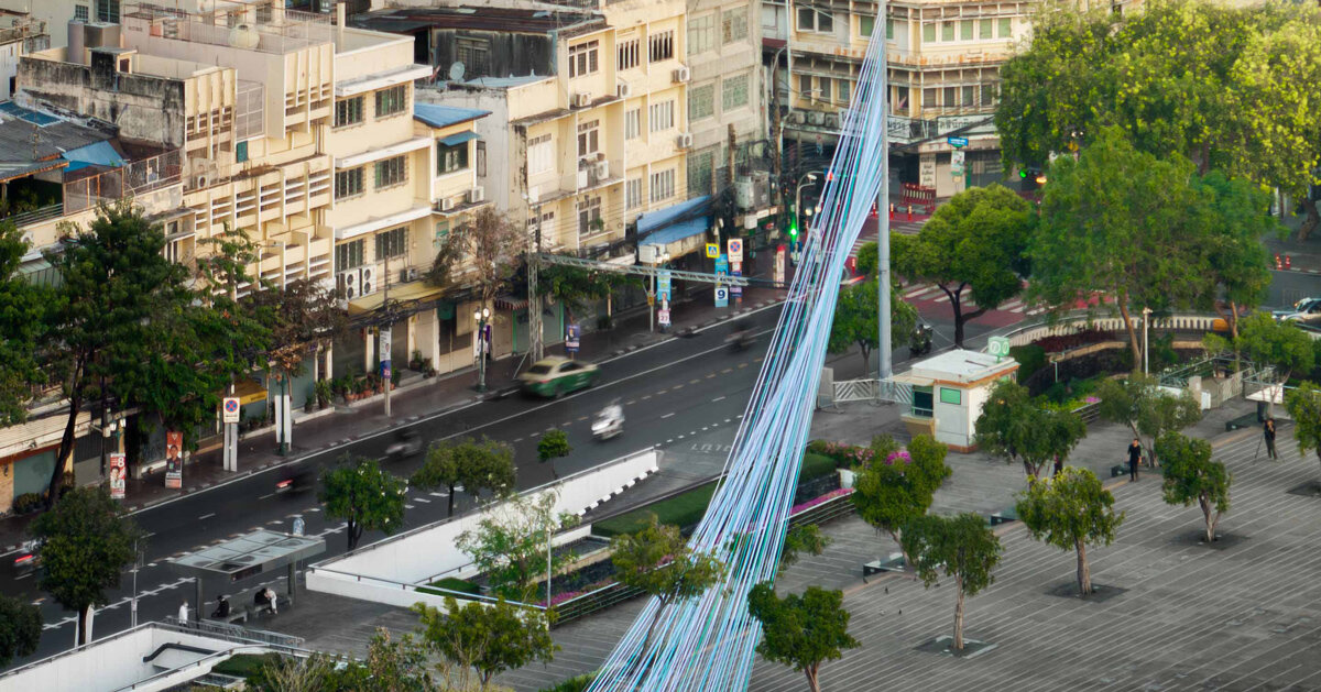 Bangkok’s Streetlights Transformed into Colorful Urban Canopies with Recycled Fabrics