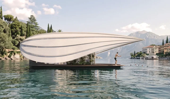 Uau Studio Unveils Lucia: A Foldable-Roof Floating Home on Lake Como