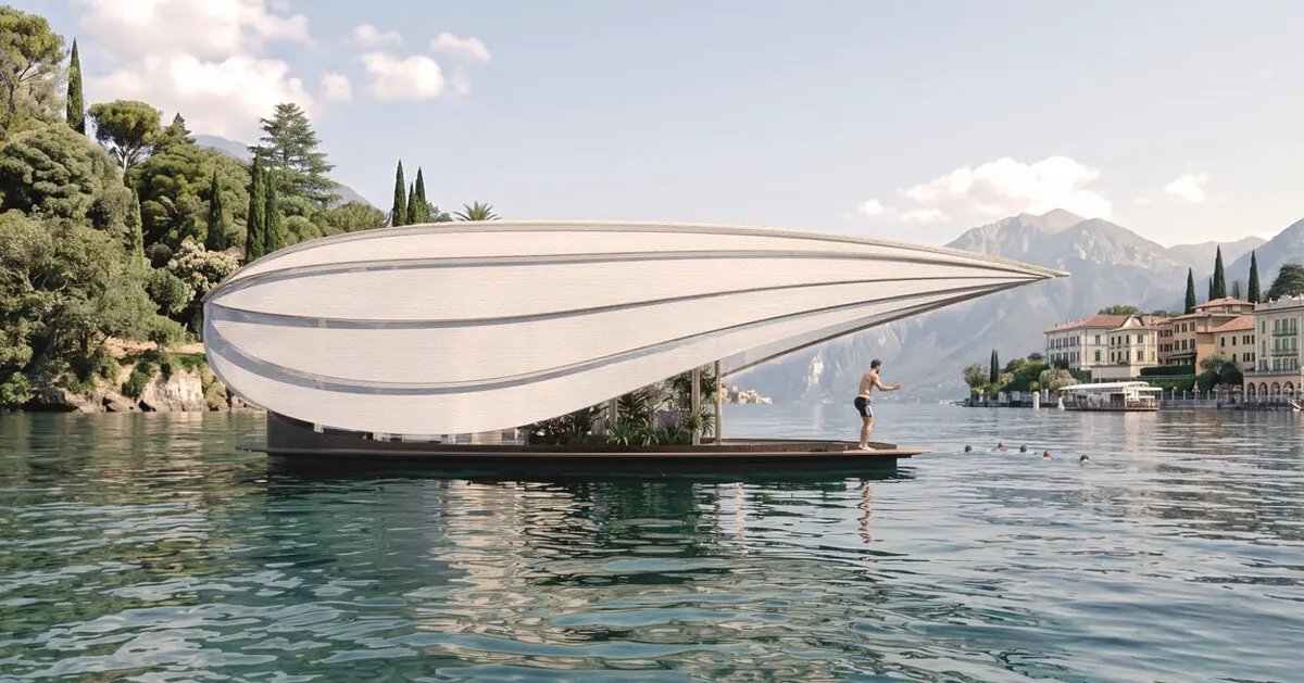 Uau Studio Unveils Lucia: A Foldable-Roof Floating Home on Lake Como