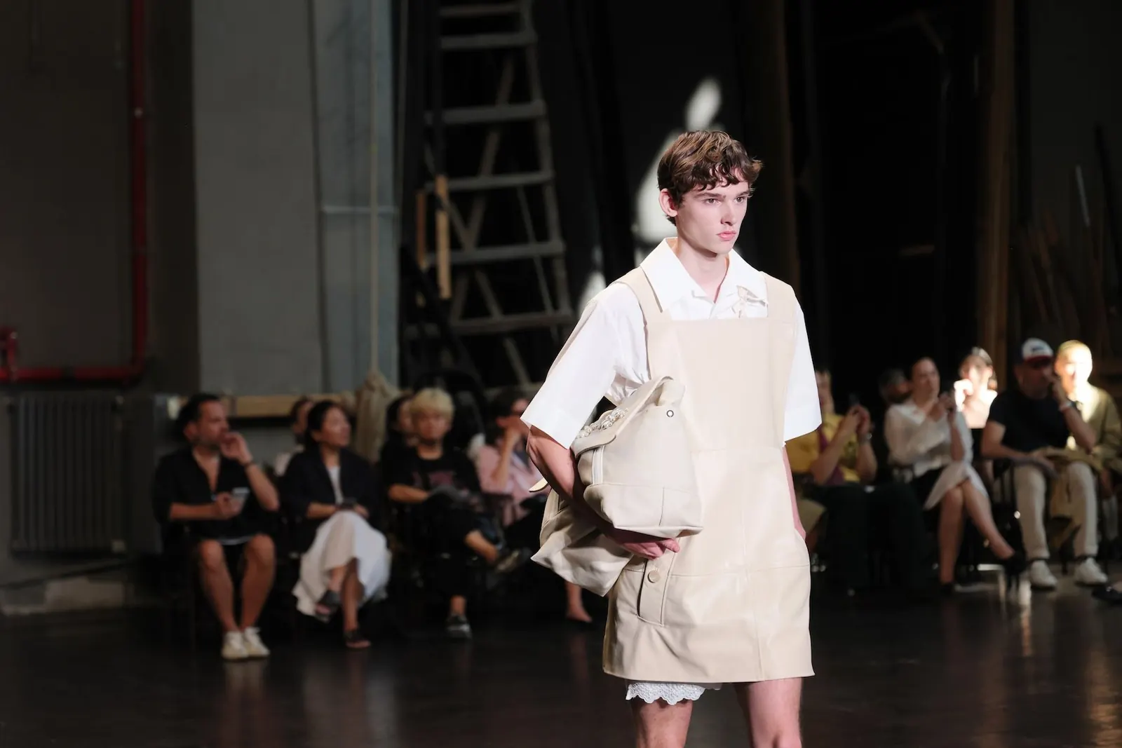Simone Rocha S/S 2027 menswear collection on the runway at Teatro Della Pergola, Florence.