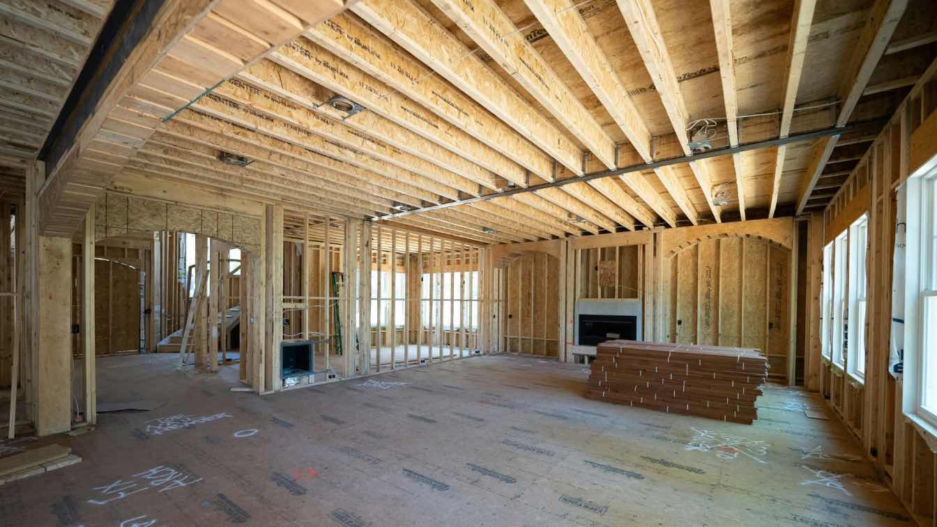 Modern suburban homes under construction in Baton Rouge