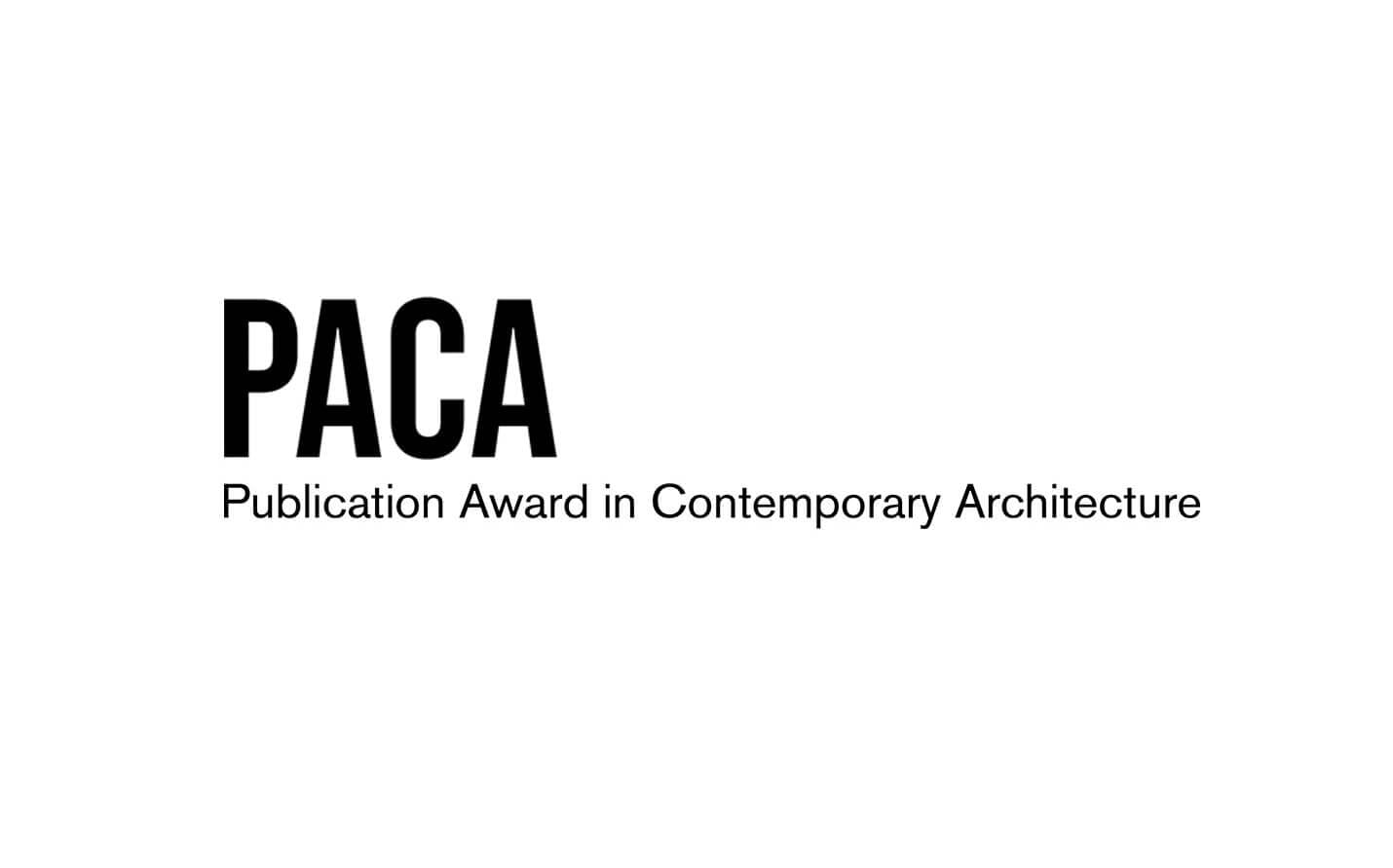 A graphic representing the Publication Award in Contemporary Architecture (PACA) logo or a stack of architectural books.