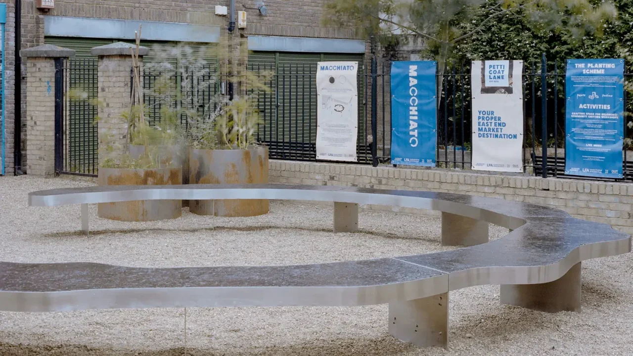 Macchiato Pocket Park Turns a London Street Corner into a Public Gathering Space
