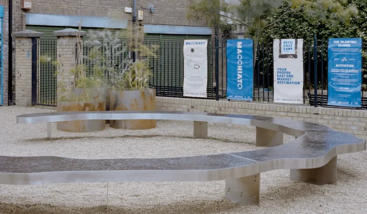 Macchiato Pocket Park Turns a London Street Corner into a Public Gathering Space