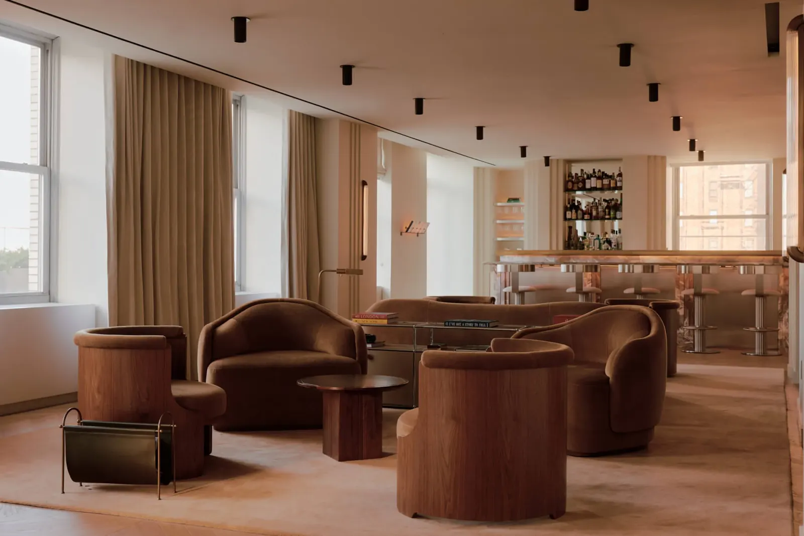 Interior view of the transformed Hakluyt boardroom, showcasing layered sophistication and luxurious finishes.