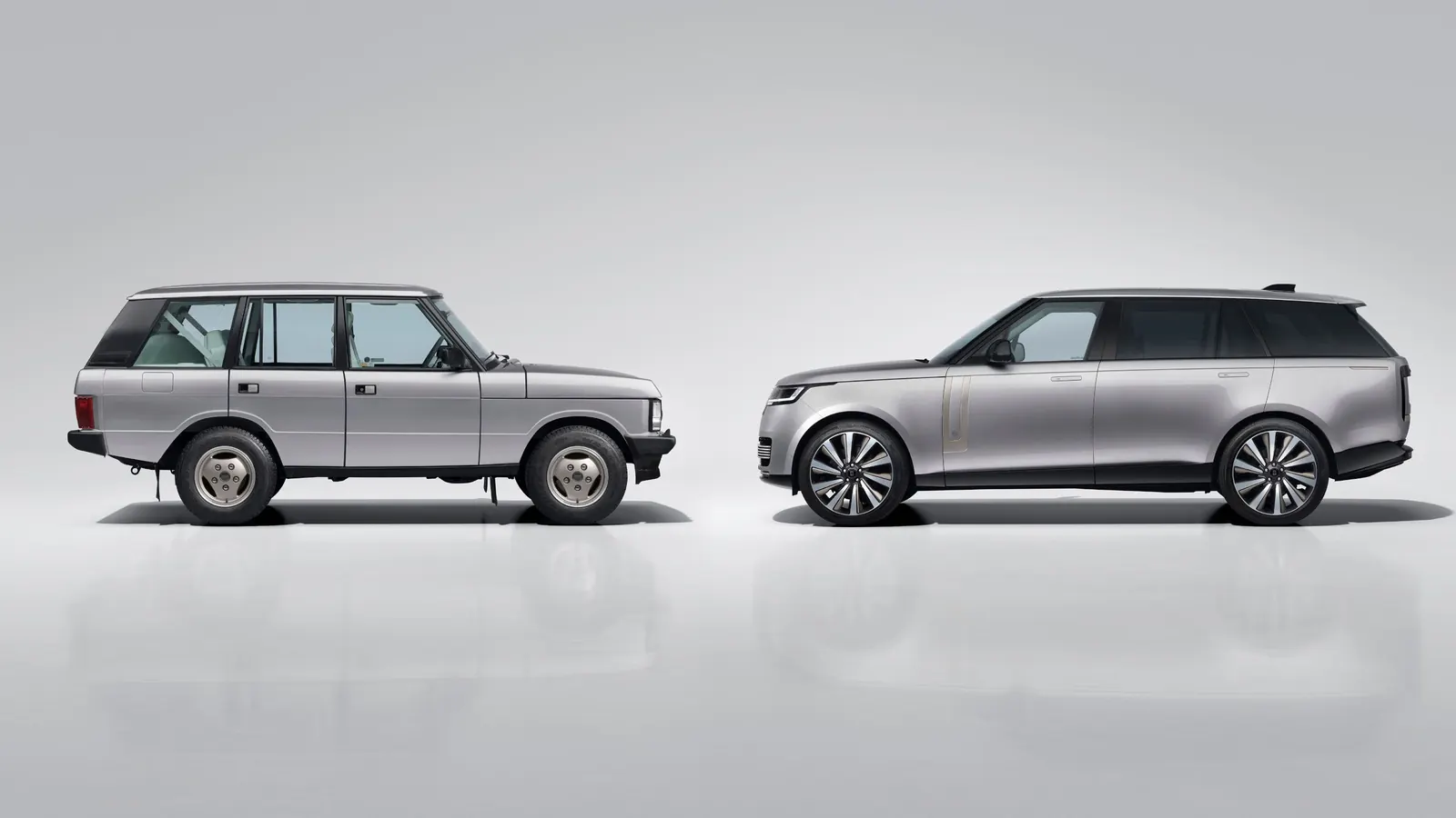 A restored 1993 Range Rover Classic and a contemporary Range Rover SV Ultra presented as a bespoke matched pair