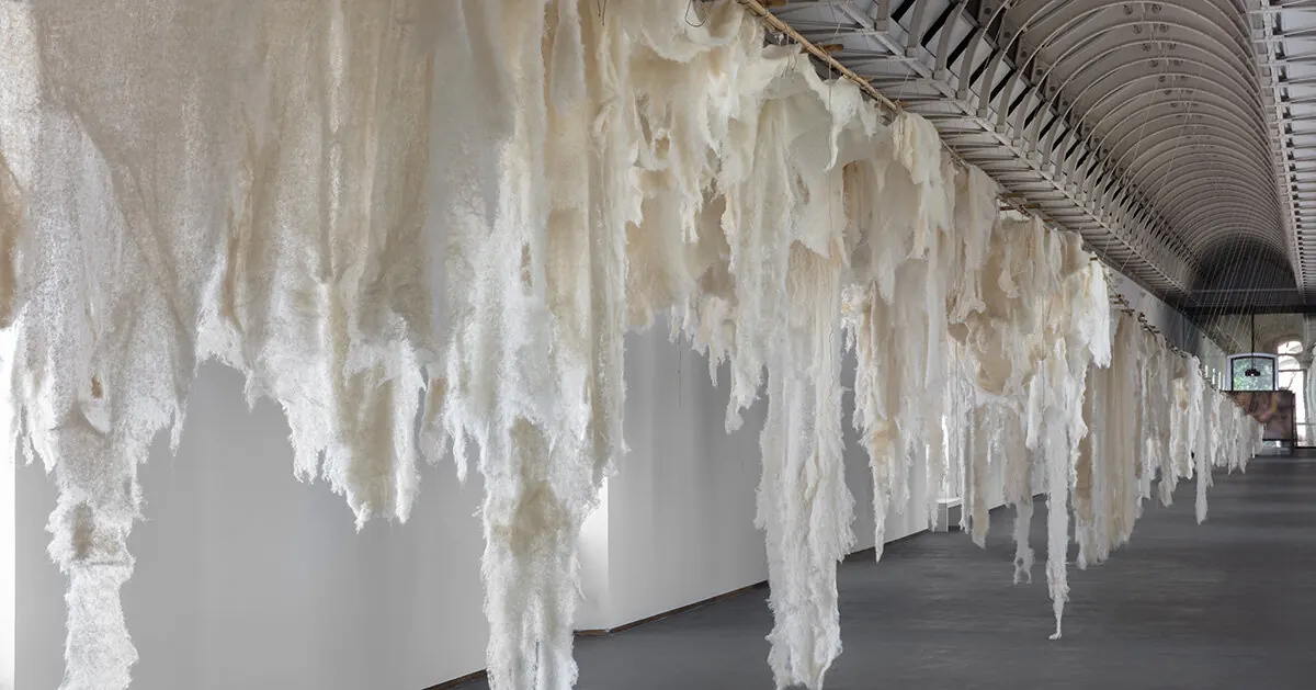Cecilia Vicuña Weaves Monumental Quipu Installation at Castello di Rivoli