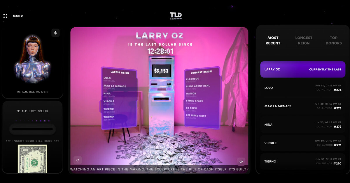 The Internet Builds a Living Sculpture with One-Dollar Bills