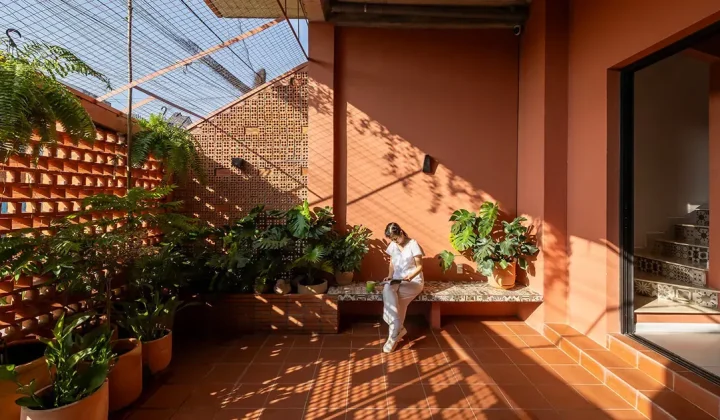 NAQ Architecture Wraps Vĩnh Long House in Recycled Terracotta Screens