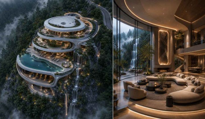 KUMO Mountain Residence Blends Architecture and Landscape on a Steep Forested Slope