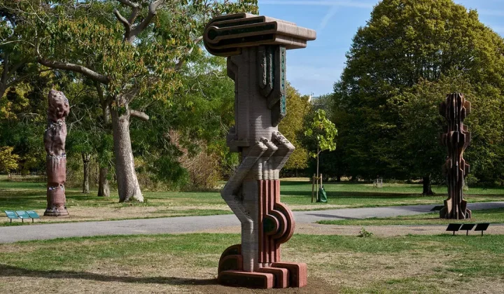 3D-printed concrete sculptures by Matyáš Chochola reinterpret Baroque allegories at Frieze Sculpture 2026