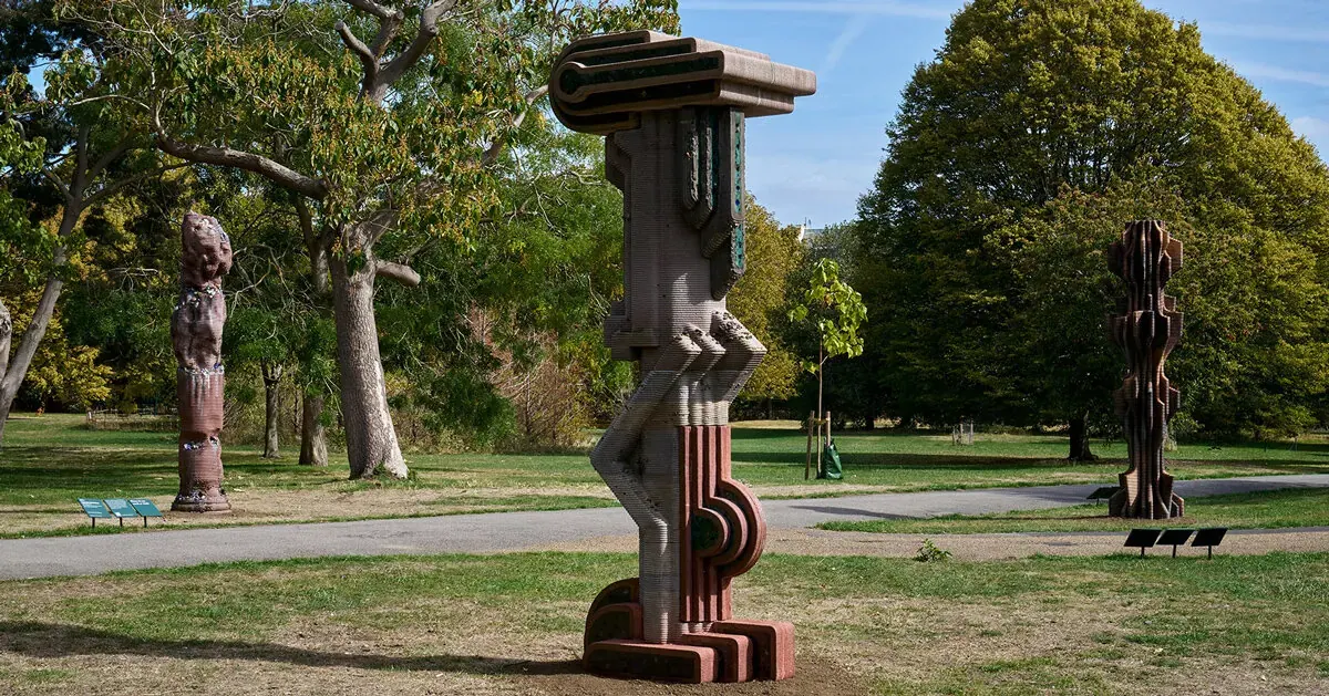 3D-printed concrete sculptures by Matyáš Chochola reinterpret Baroque allegories at Frieze Sculpture 2026